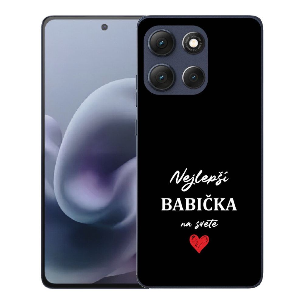 Gelový kryt mmCase na Motorola Moto G86 5G - nejlepší babička 1 černé pozadí