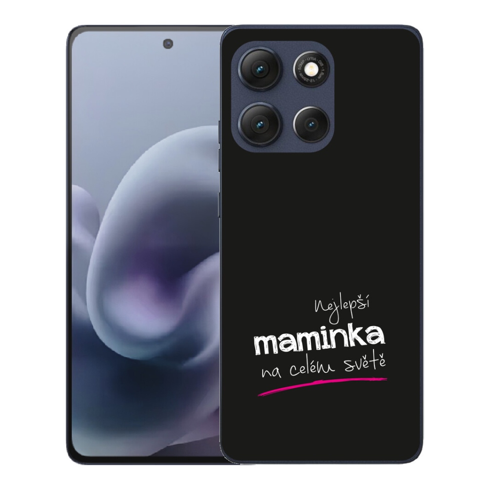 Gelový kryt mmCase na Motorola Moto G86 5G - nejlepší maminka 4 černé pozadí
