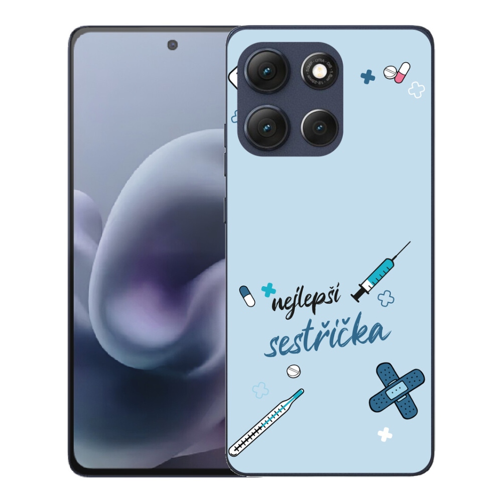 Gelový kryt mmCase na Motorola Moto G86 5G - nejlepší sestřička modré pozadí