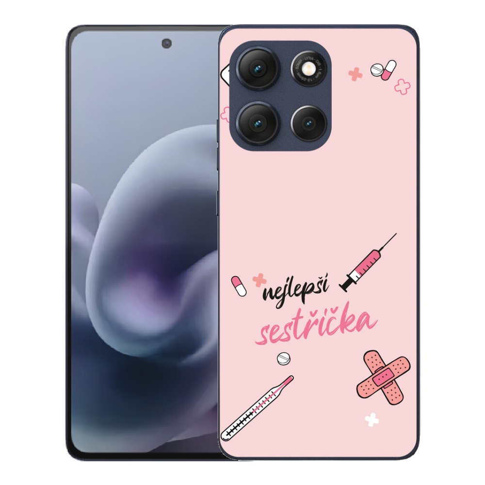 Gelový kryt mmCase na Motorola Moto G86 5G - nejlepší sestřička růžové pozadí