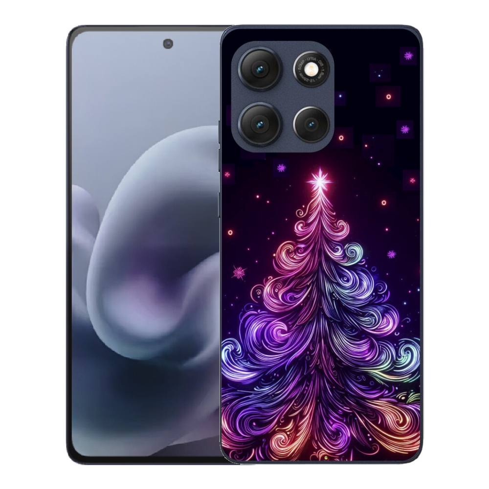 Gelový kryt mmCase na Motorola Moto G86 5G - neonový vánoční stromek 1
