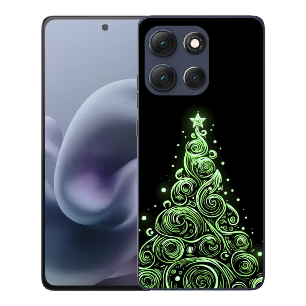Gelový kryt mmCase na Motorola Moto G86 5G - neonový vánoční stromek 3
