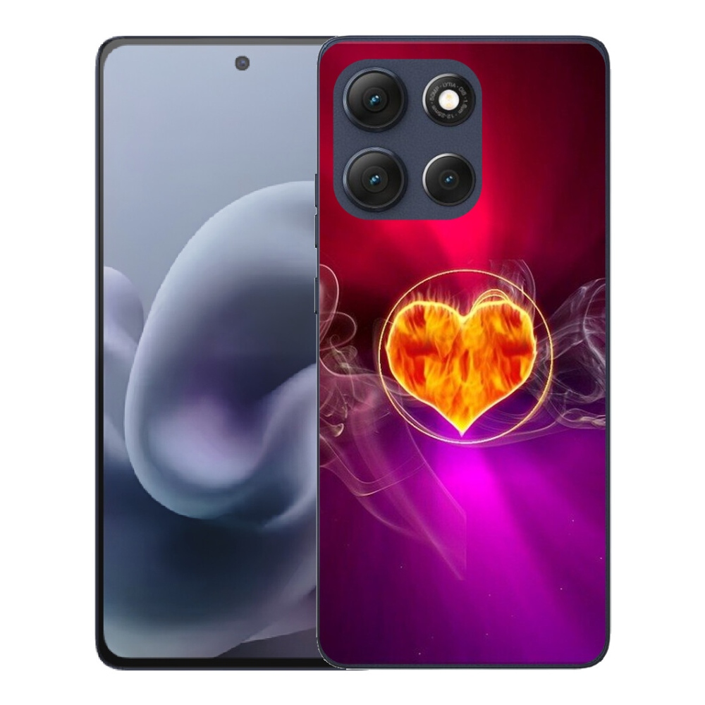Gelový kryt mmCase na Motorola Moto G86 5G - ohnivé srdce