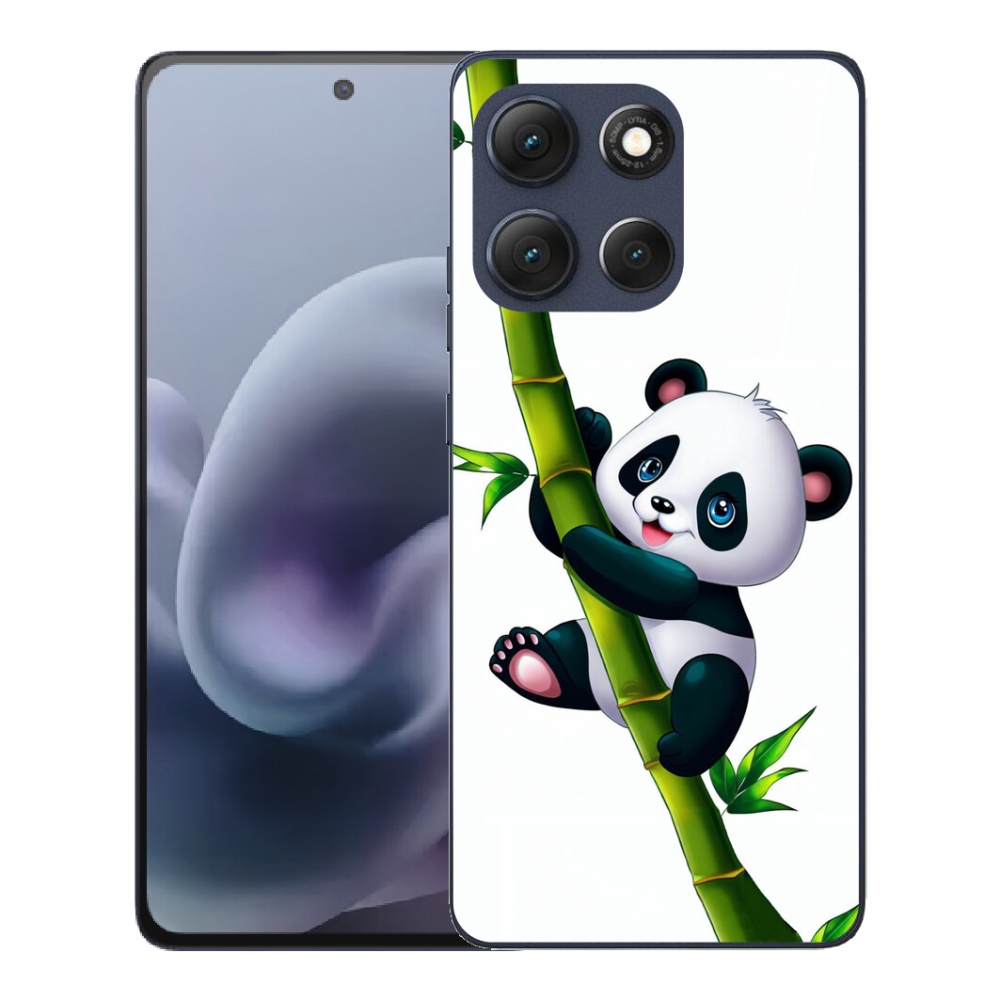 Gelový kryt mmCase na Motorola Moto G86 5G - panda na bambusu