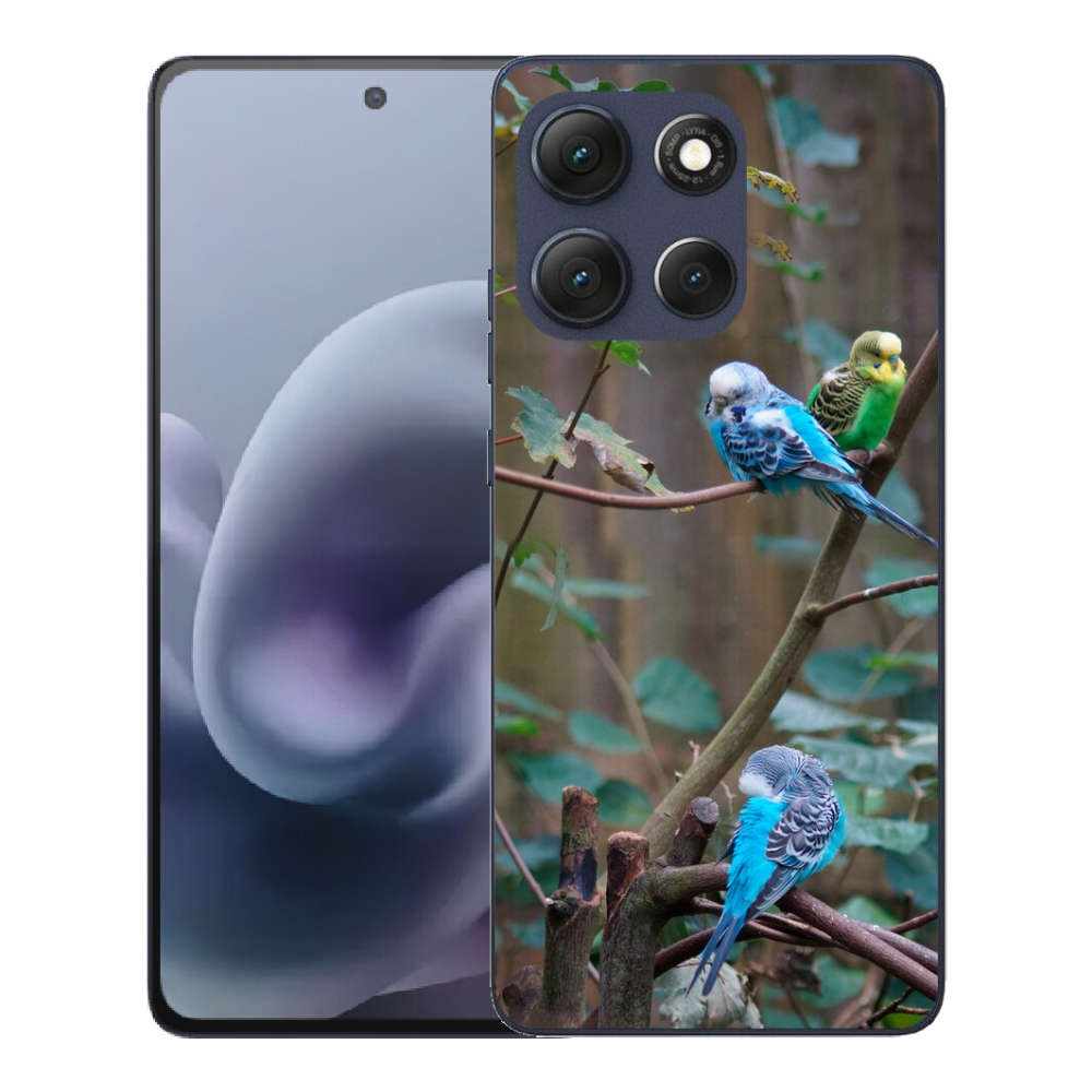 Gelový kryt mmCase na Motorola Moto G86 5G - papoušci na větvi