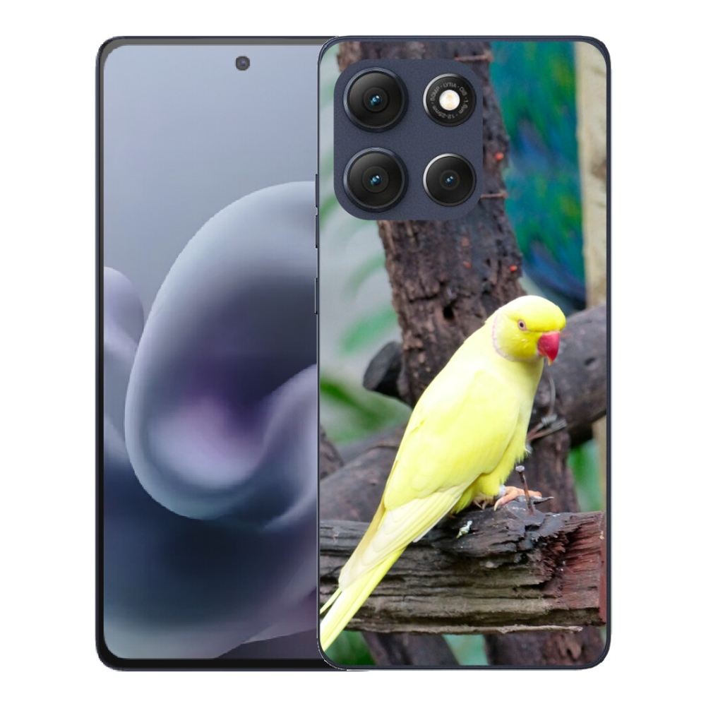 Gelový kryt mmCase na Motorola Moto G86 5G - papoušek alexandr žlutý