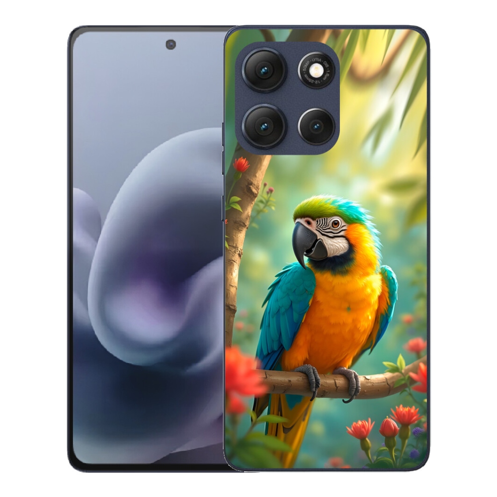 Gelový kryt mmCase na Motorola Moto G86 5G - papoušek ara modrožlutá
