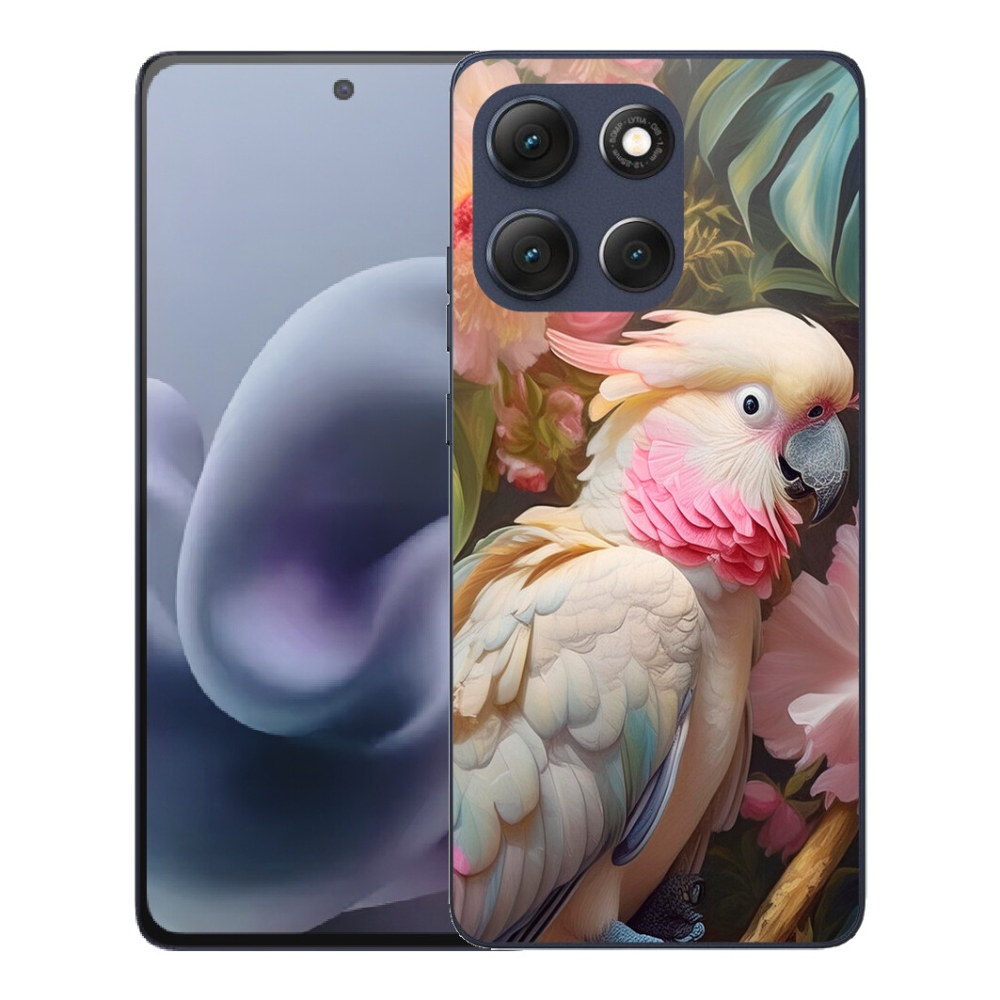 Gelový kryt mmCase na Motorola Moto G86 5G - papoušek kakadu růžový 2