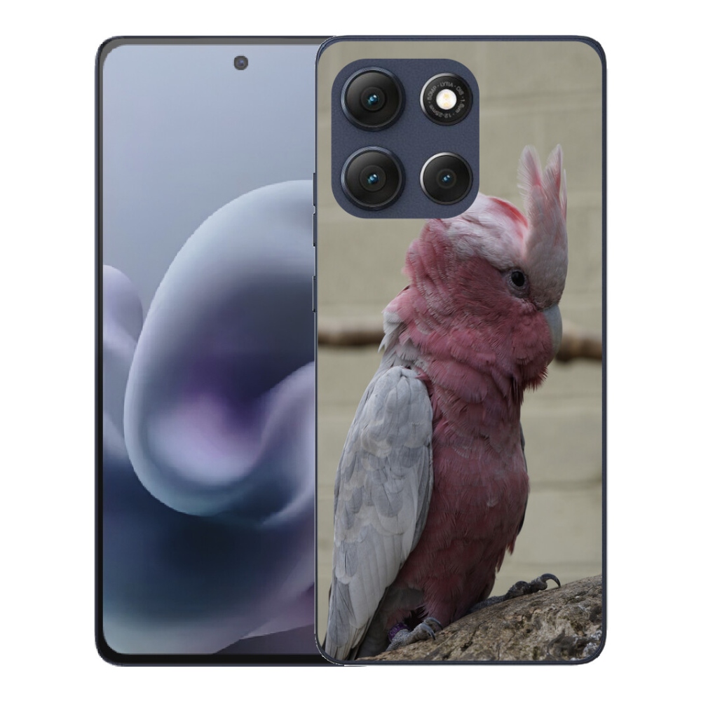 Gelový kryt mmCase na Motorola Moto G86 5G - papoušek kakadu růžový