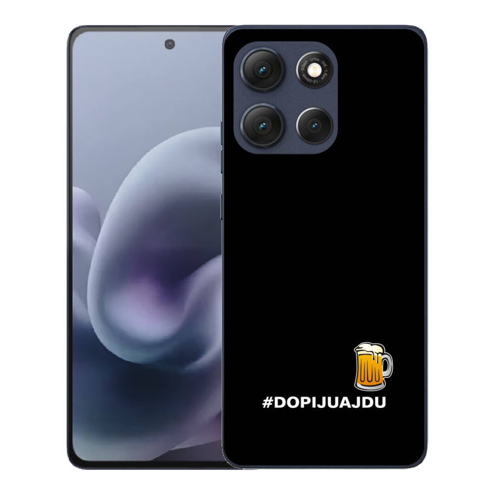 Gelový kryt mmCase na Motorola Moto G86 5G - pivní motiv 1 černé pozadí