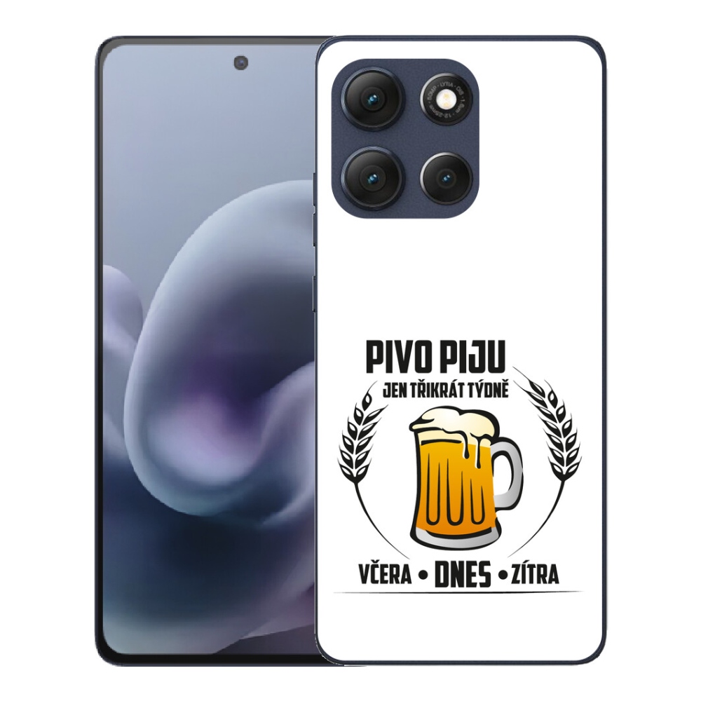 Gelový kryt mmCase na Motorola Moto G86 5G - pivní motiv bílé pozadí