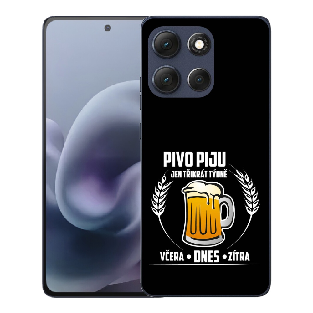 Gelový kryt mmCase na Motorola Moto G86 5G - pivní motiv černé pozadí