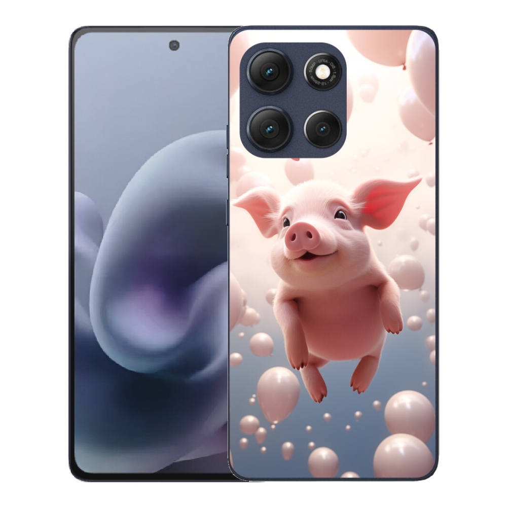 Gelový kryt mmCase na Motorola Moto G86 5G - prasátko s balónky