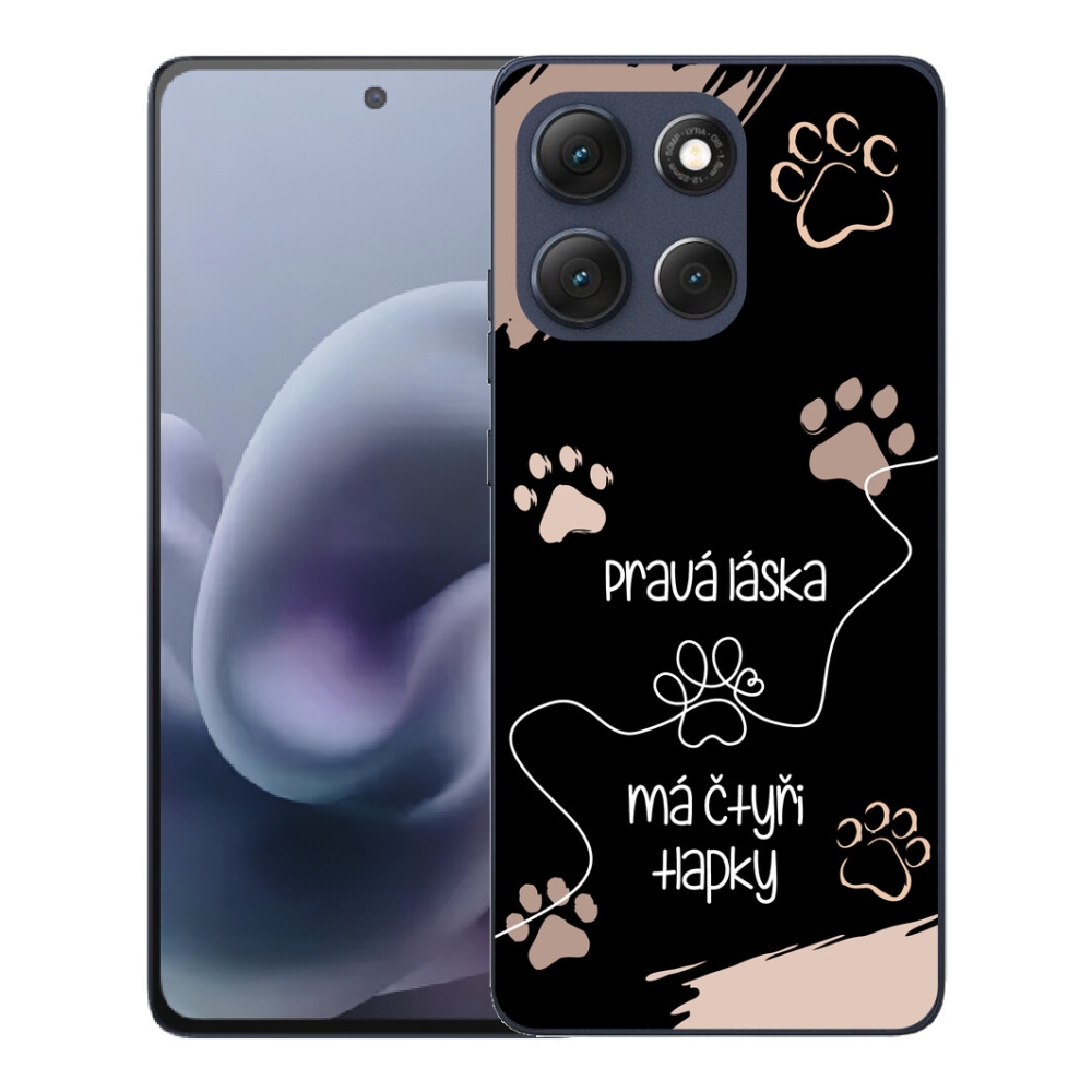Gelový kryt mmCase na Motorola Moto G86 5G - psí motiv 1 černé pozadí