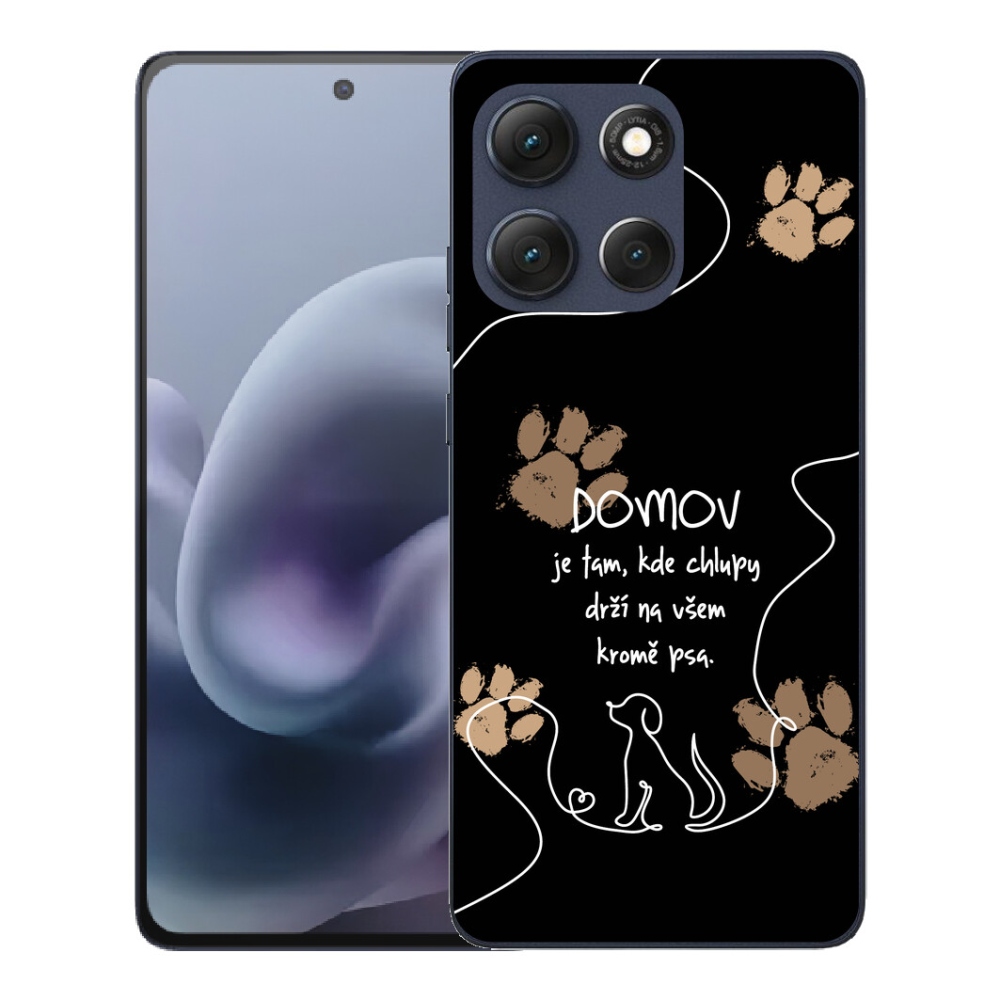 Gelový kryt mmCase na Motorola Moto G86 5G - psí motiv černé pozadí