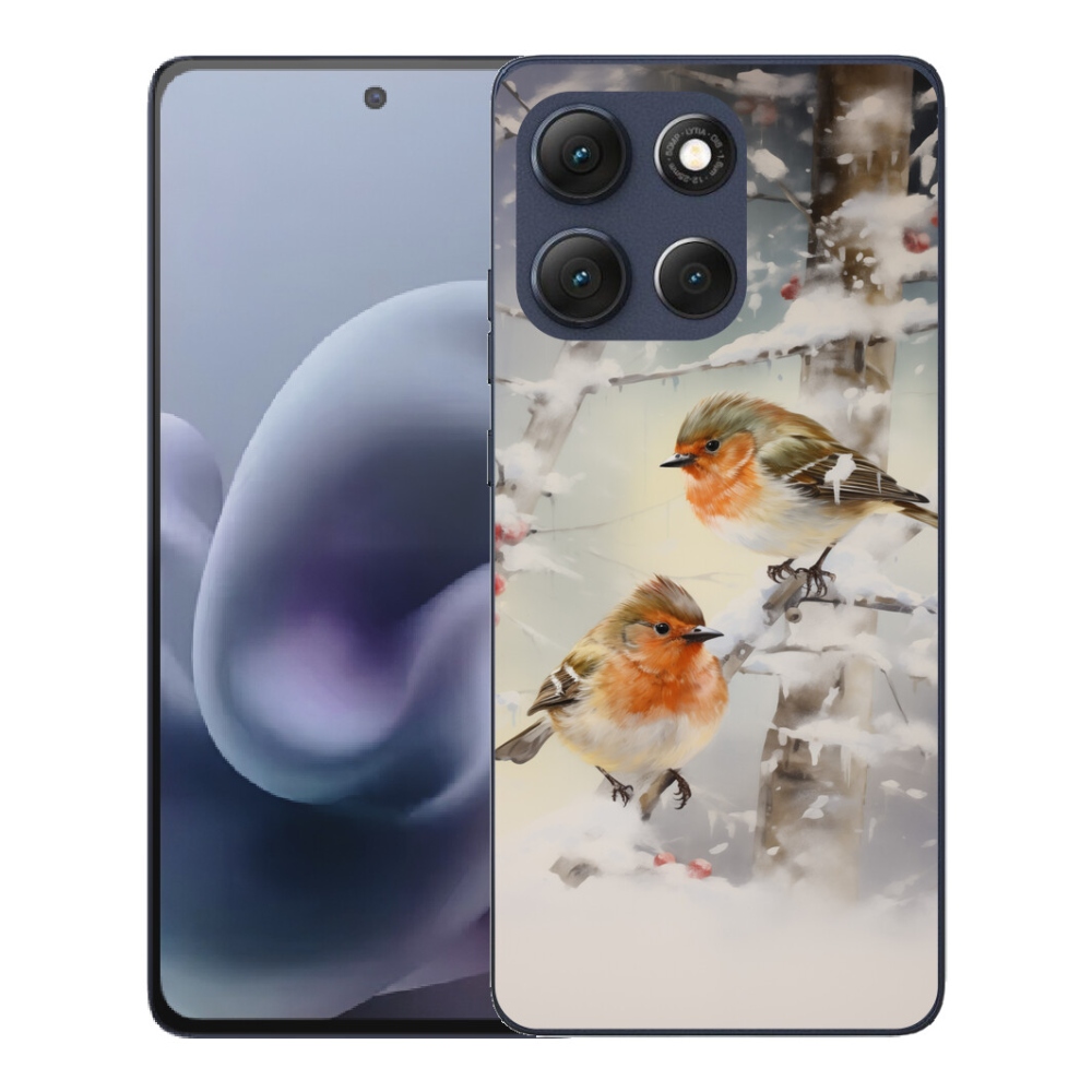 Gelový kryt mmCase na Motorola Moto G86 5G - ptáčci v zimě