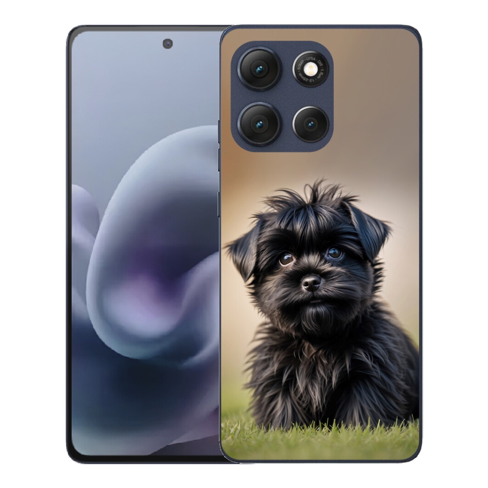 Gelový kryt mmCase na Motorola Moto G86 5G - roztomilý černý pejsek