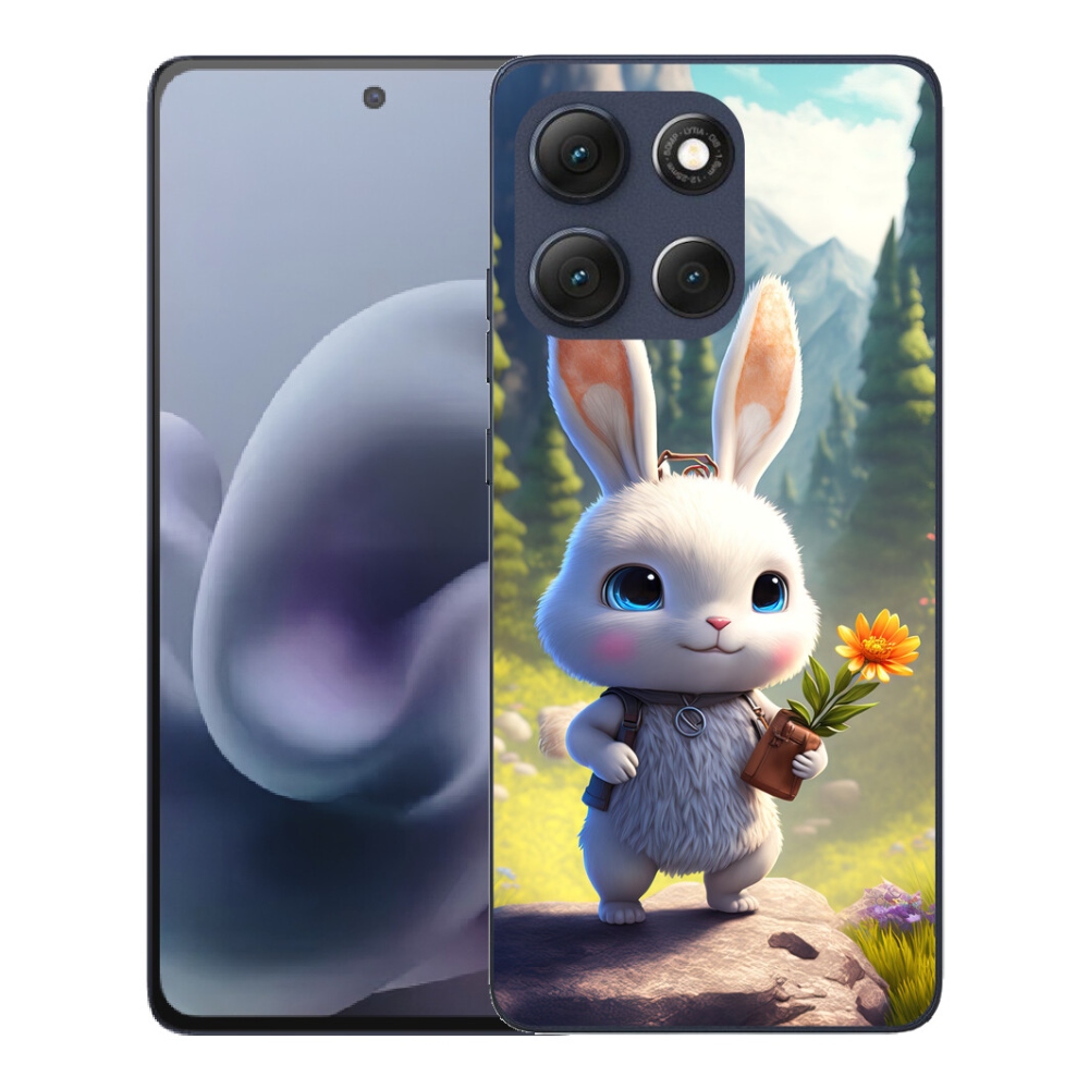 Gelový kryt mmCase na Motorola Moto G86 5G - roztomilý králíček