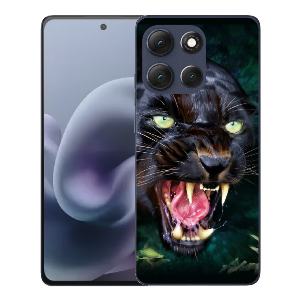 Gelový kryt mmCase na Motorola Moto G86 5G - rozzuřený černý panter