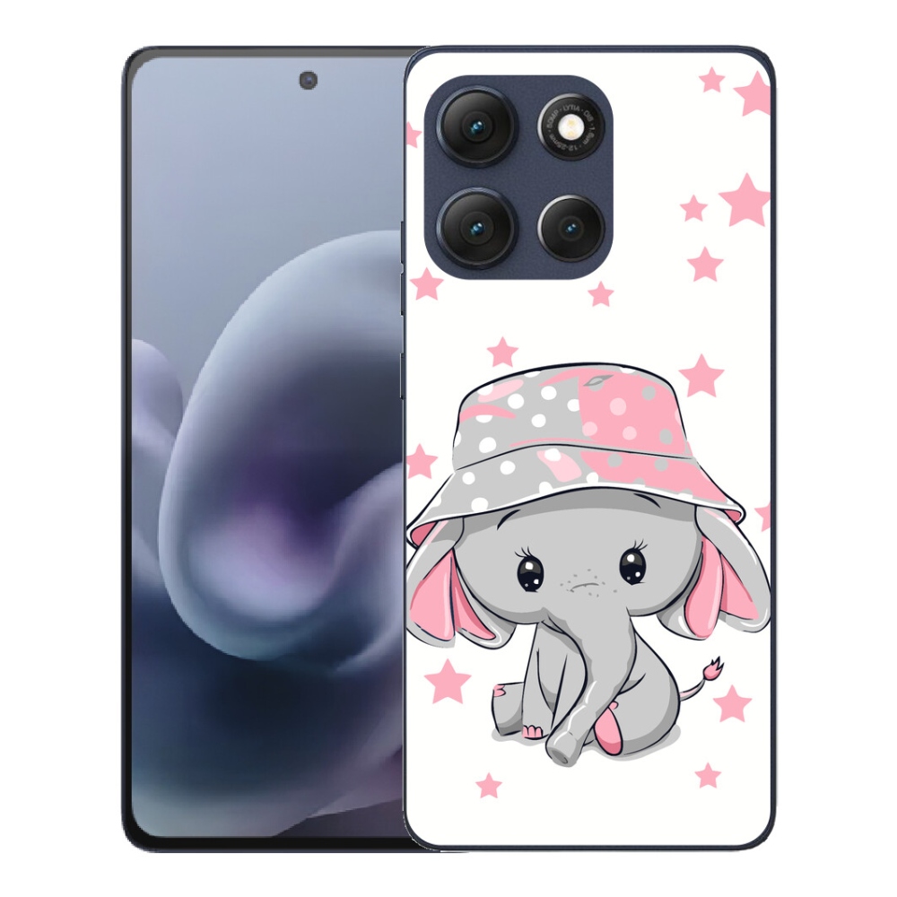 Gelový kryt mmCase na Motorola Moto G86 5G - růžový slon