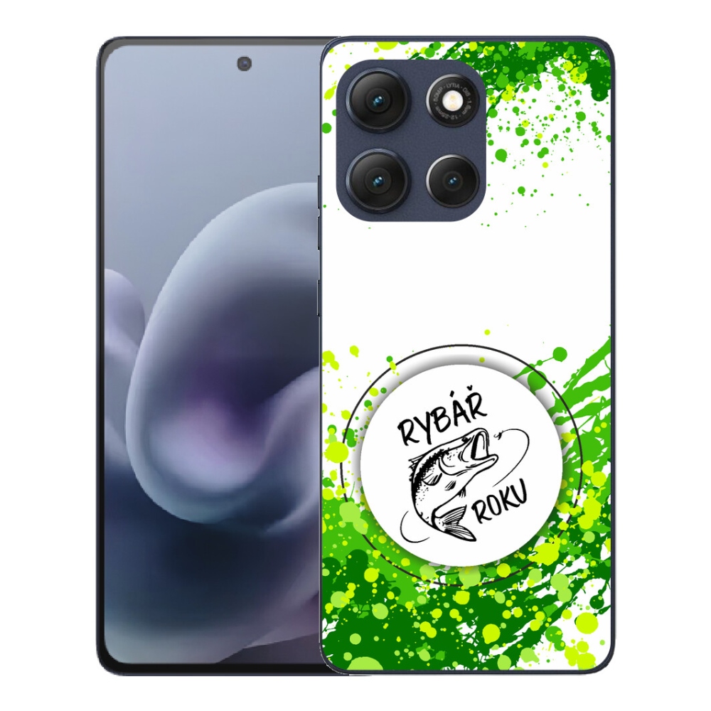 Gelový kryt mmCase na Motorola Moto G86 5G - rybář roku bílé pozadí