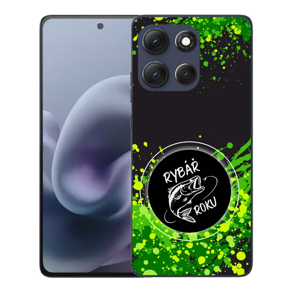 Gelový kryt mmCase na Motorola Moto G86 5G - rybář roku černé pozadí