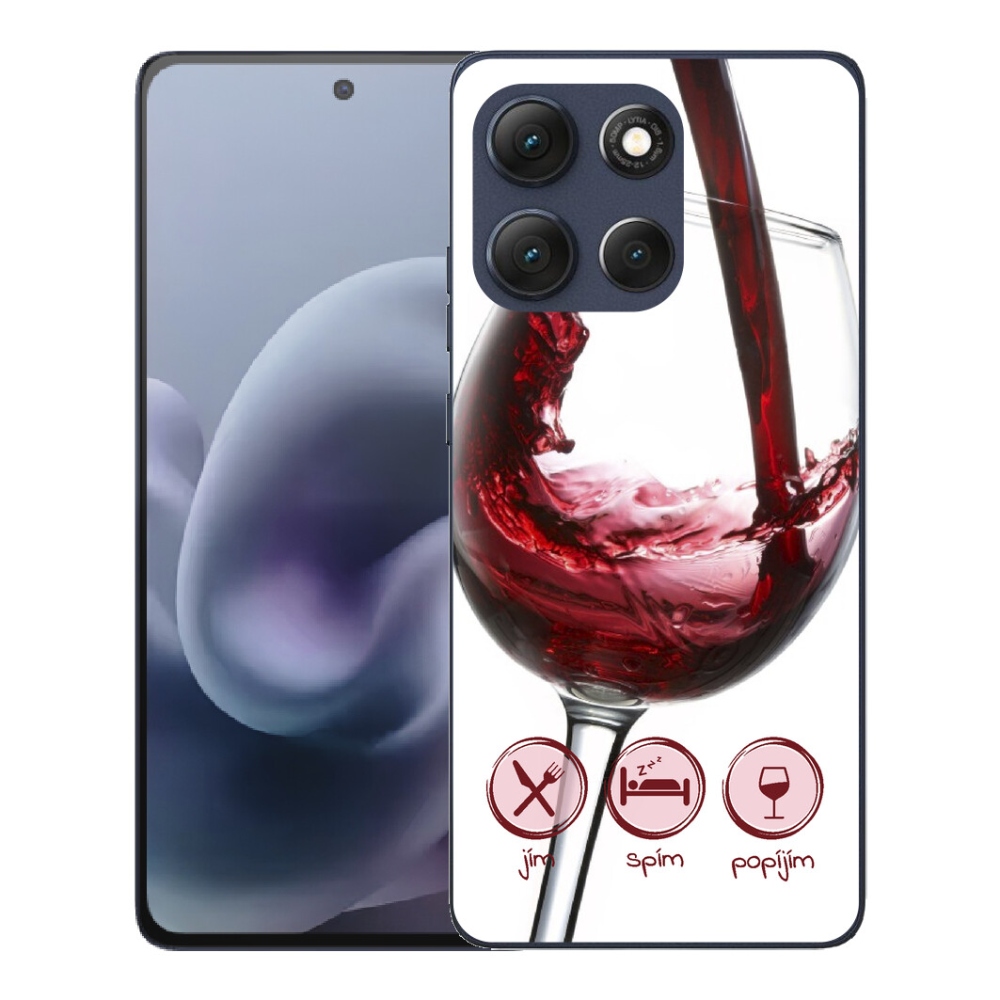 Gelový kryt mmCase na Motorola Moto G86 5G - sklenička vína červené