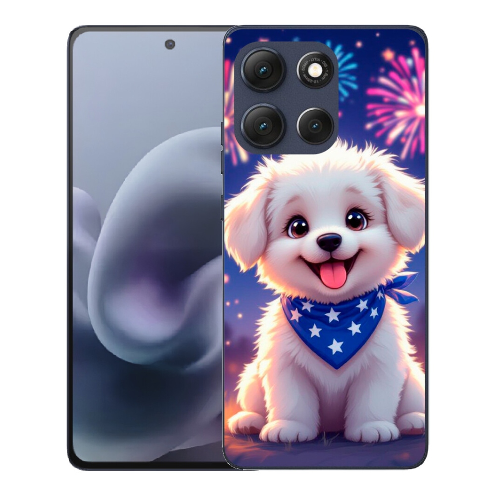 Gelový kryt mmCase na Motorola Moto G86 5G - slavnostní štěně