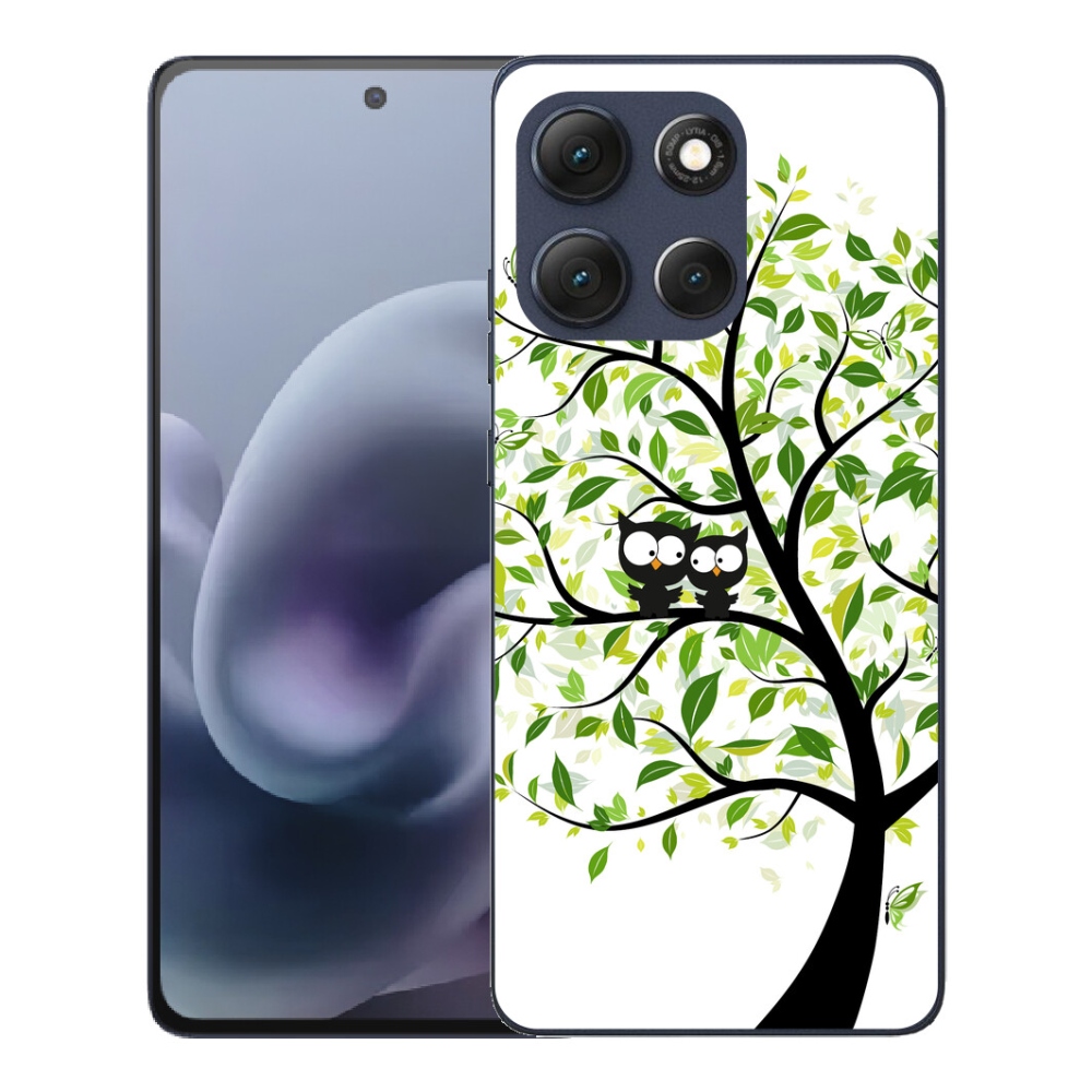 Gelový kryt mmCase na Motorola Moto G86 5G - sovičky na stromě