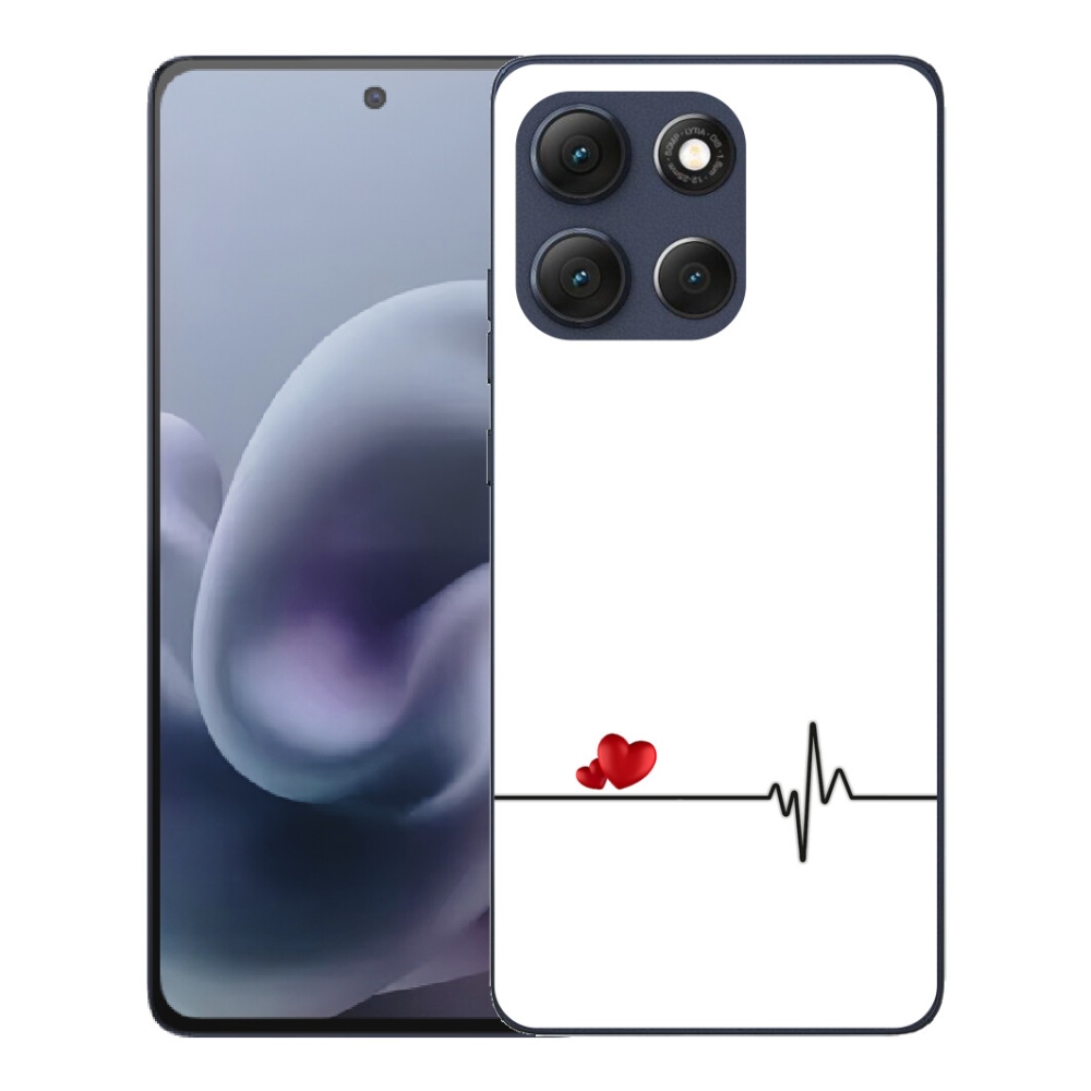 Gelový kryt mmCase na Motorola Moto G86 5G - srdce a tep bílé pozadí
