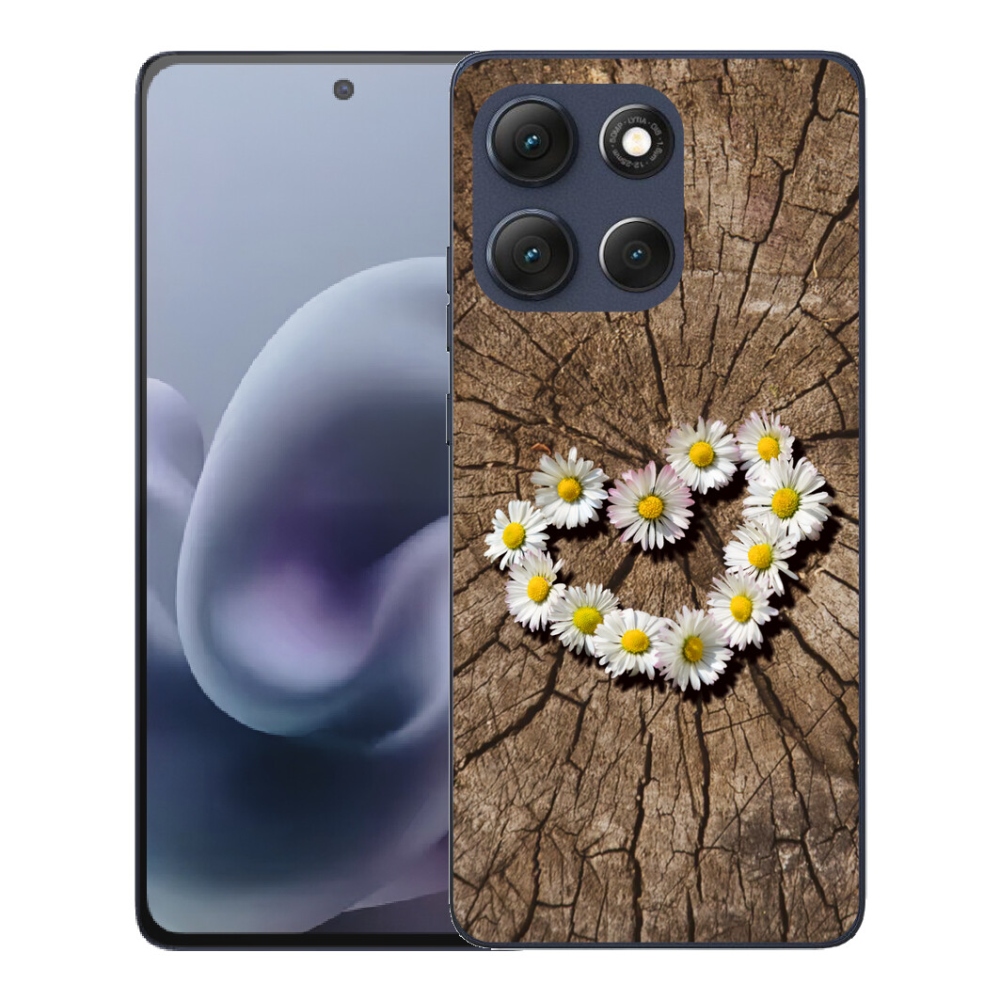 Gelový kryt mmCase na Motorola Moto G86 5G - srdce z kopretin