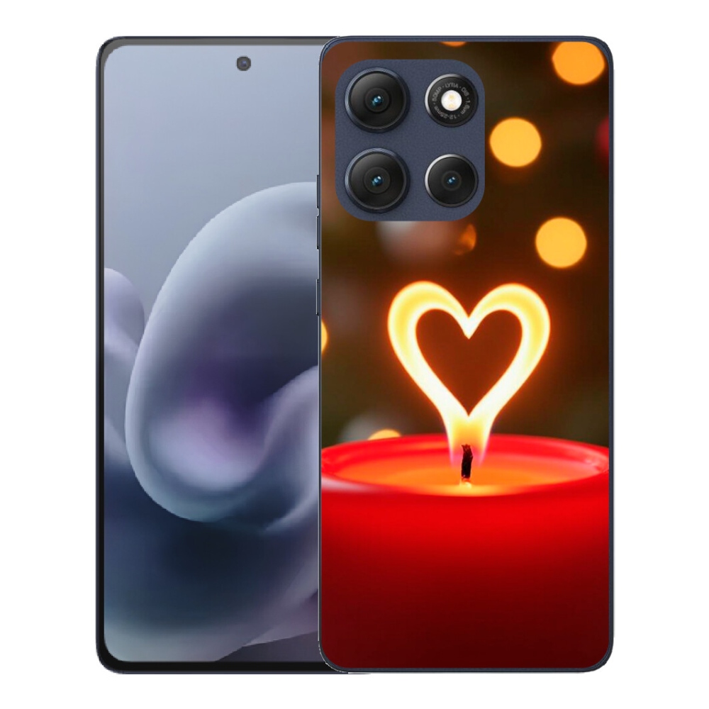 Gelový kryt mmCase na Motorola Moto G86 5G - srdce z plamene