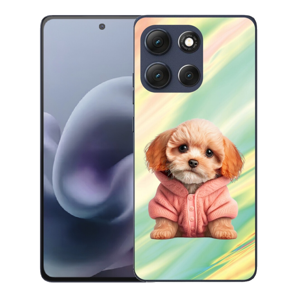 Gelový kryt mmCase na Motorola Moto G86 5G - štěně ve svetru