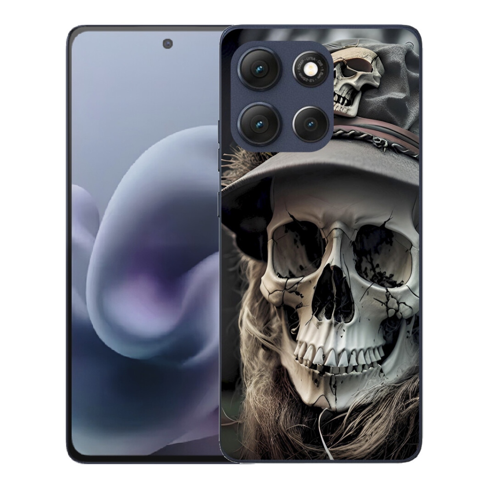 Gelový kryt mmCase na Motorola Moto G86 5G - temná lebka