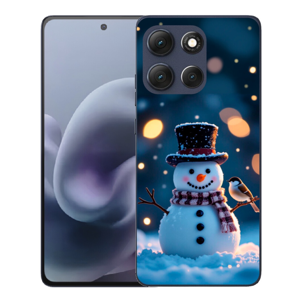 Gelový kryt mmCase na Motorola Moto G86 5G - vánoční sněhulák