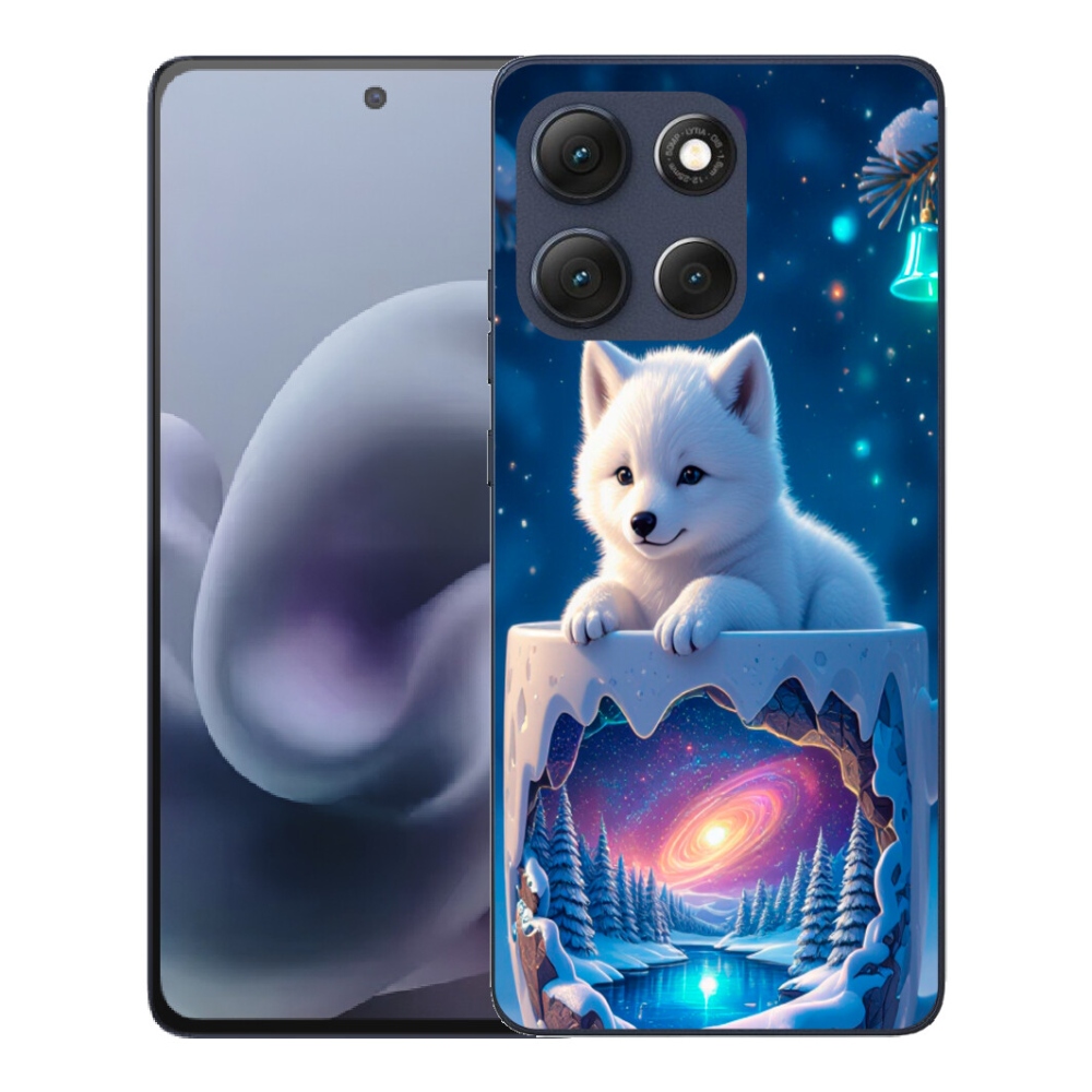 Gelový kryt mmCase na Motorola Moto G86 5G - vánoční štěně