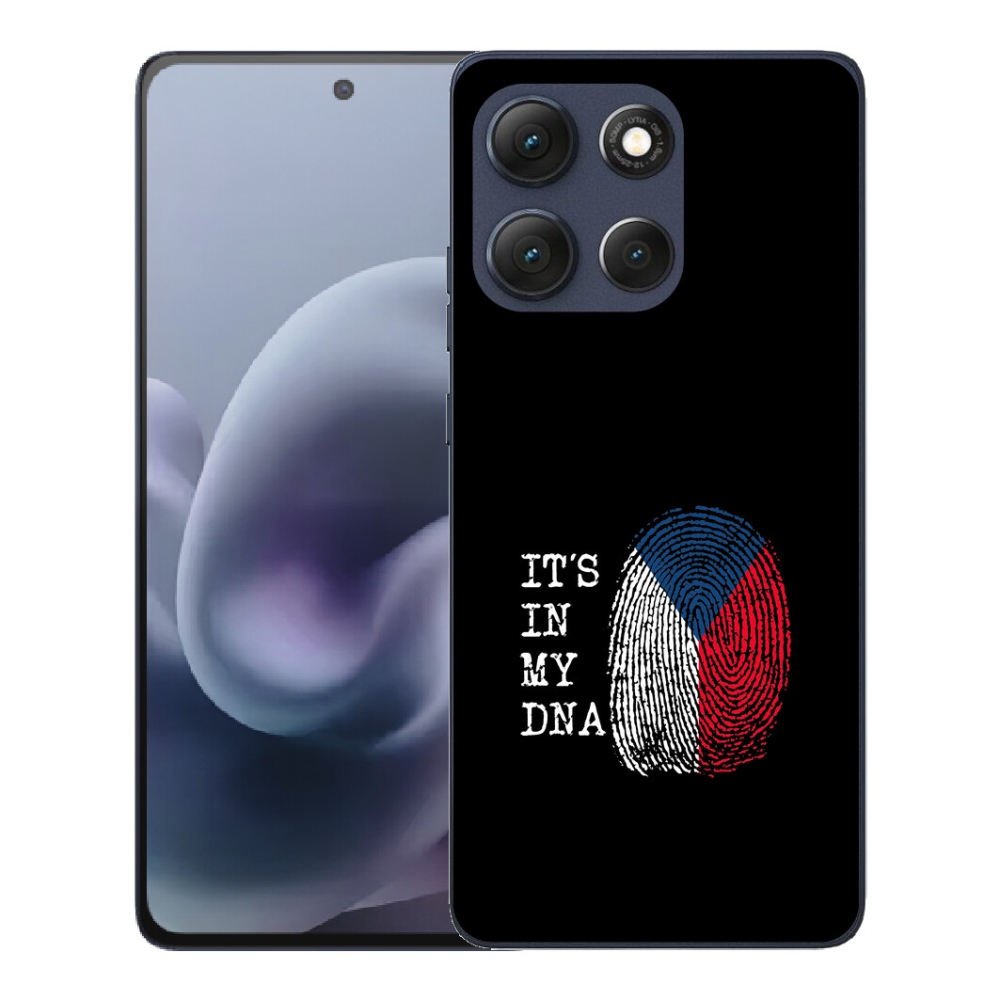 Gelový kryt mmCase na Motorola Moto G86 5G - vlajka otisk prstu černé pozadí