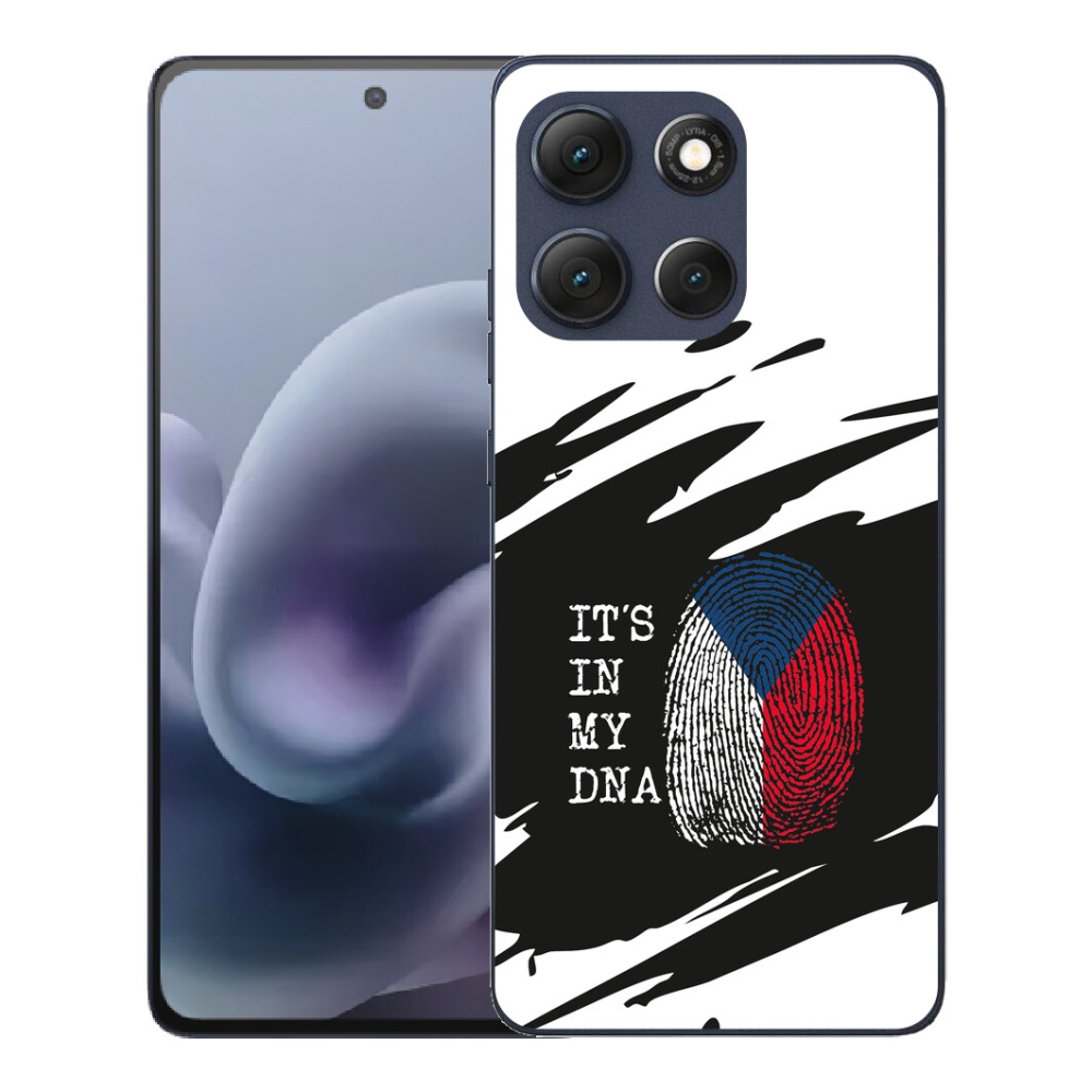 Gelový kryt mmCase na Motorola Moto G86 5G - vlajka otisk prstu černobílé pozadí