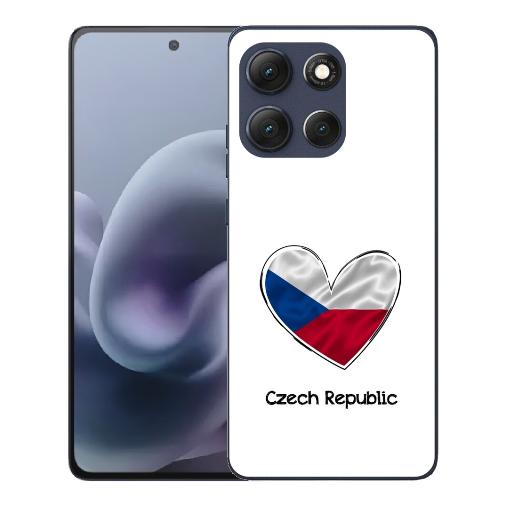 Gelový kryt mmCase na Motorola Moto G86 5G - vlajka srdce bílé pozadí