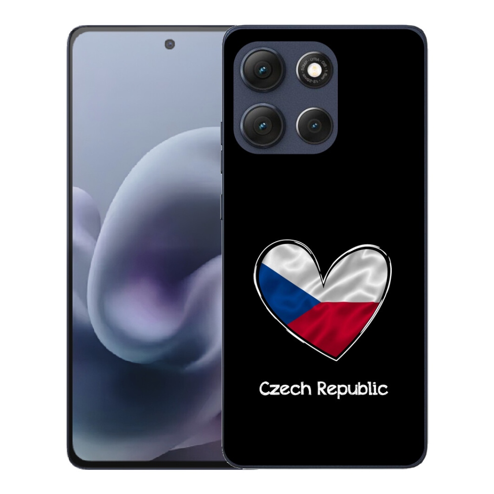 Gelový kryt mmCase na Motorola Moto G86 5G - vlajka srdce černé pozadí