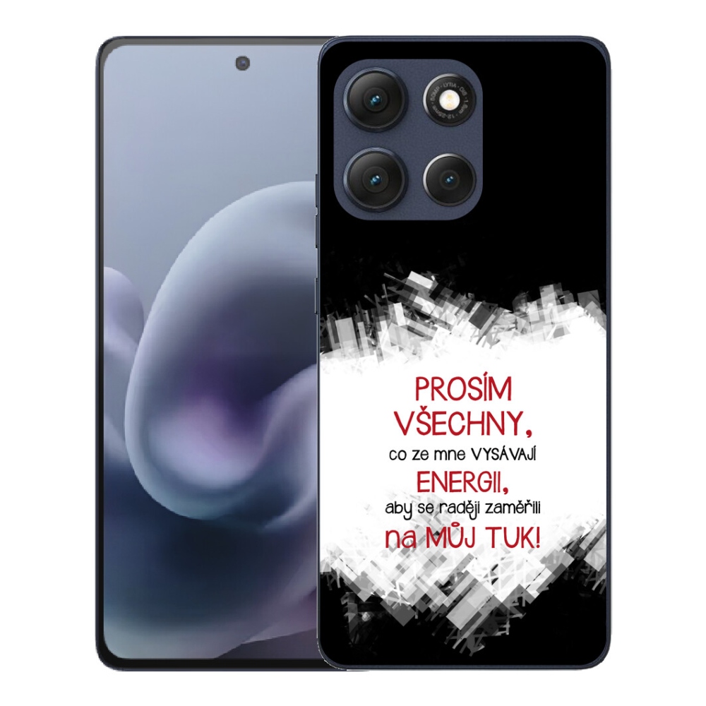 Gelový kryt mmCase na Motorola Moto G86 5G - vtipný text 1 červený