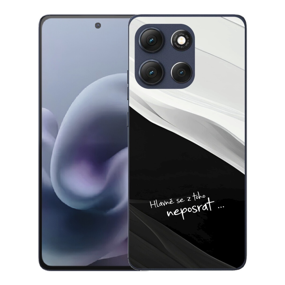 Gelový kryt mmCase na Motorola Moto G86 5G - vtipný text 13 černobílé pozadí