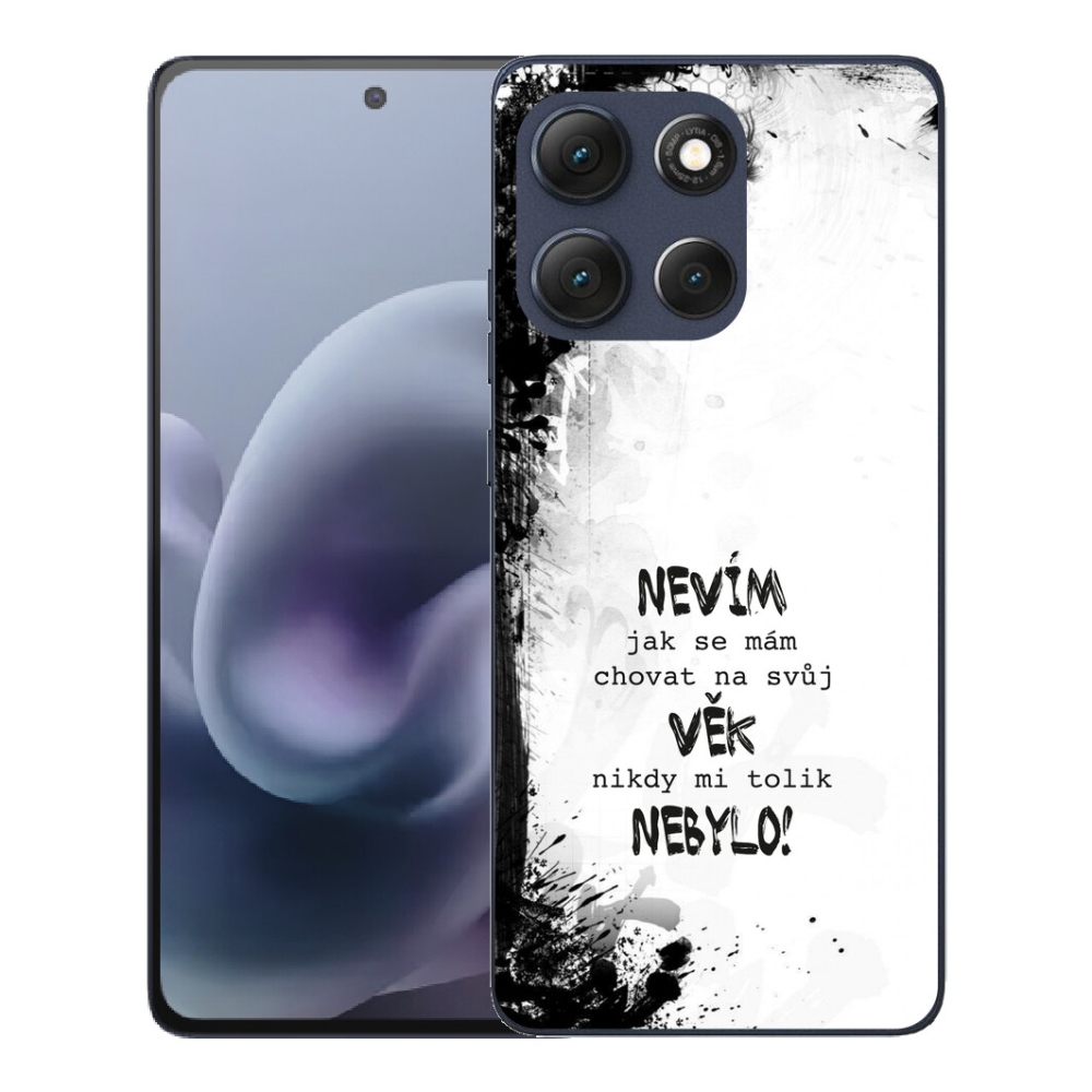 Gelový kryt mmCase na Motorola Moto G86 5G - vtipný text 14 bílé pozadí
