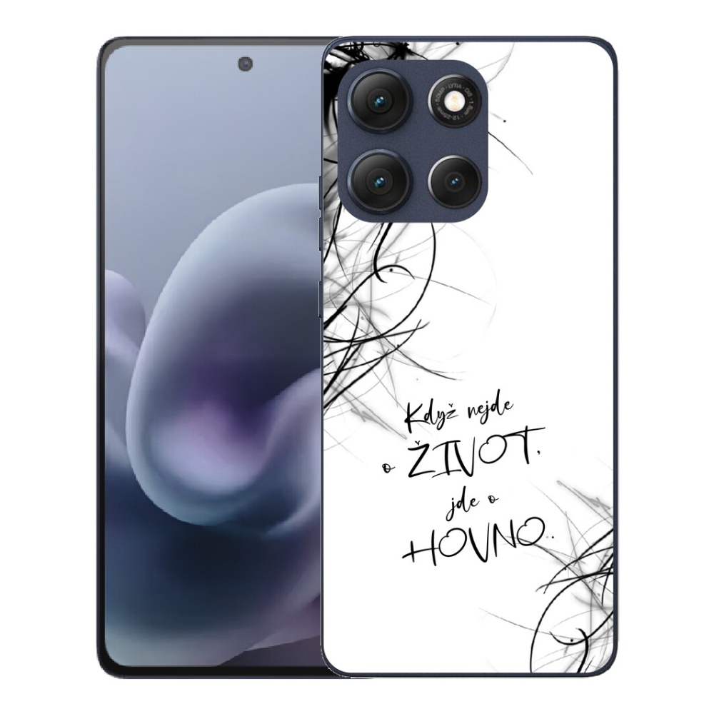 Gelový kryt mmCase na Motorola Moto G86 5G - vtipný text 16 bílé pozadí