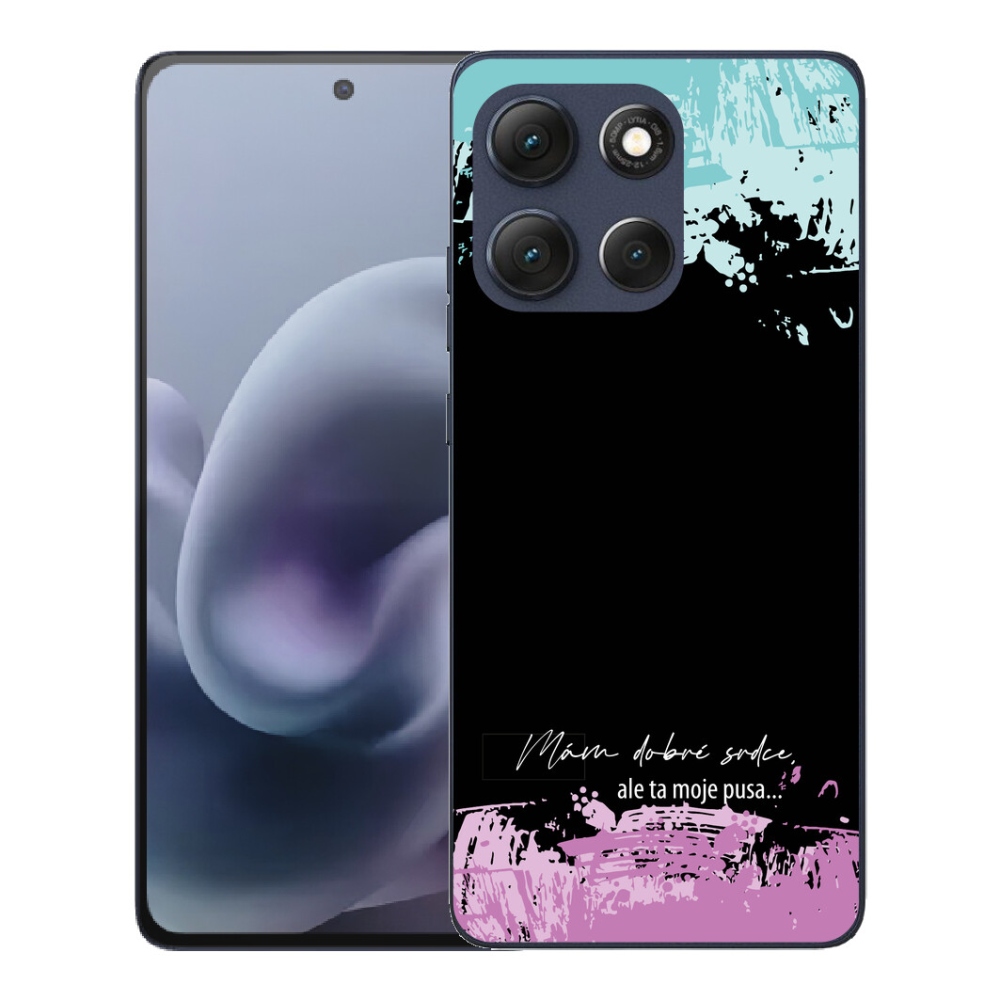 Gelový kryt mmCase na Motorola Moto G86 5G - vtipný text 3 černé pozadí