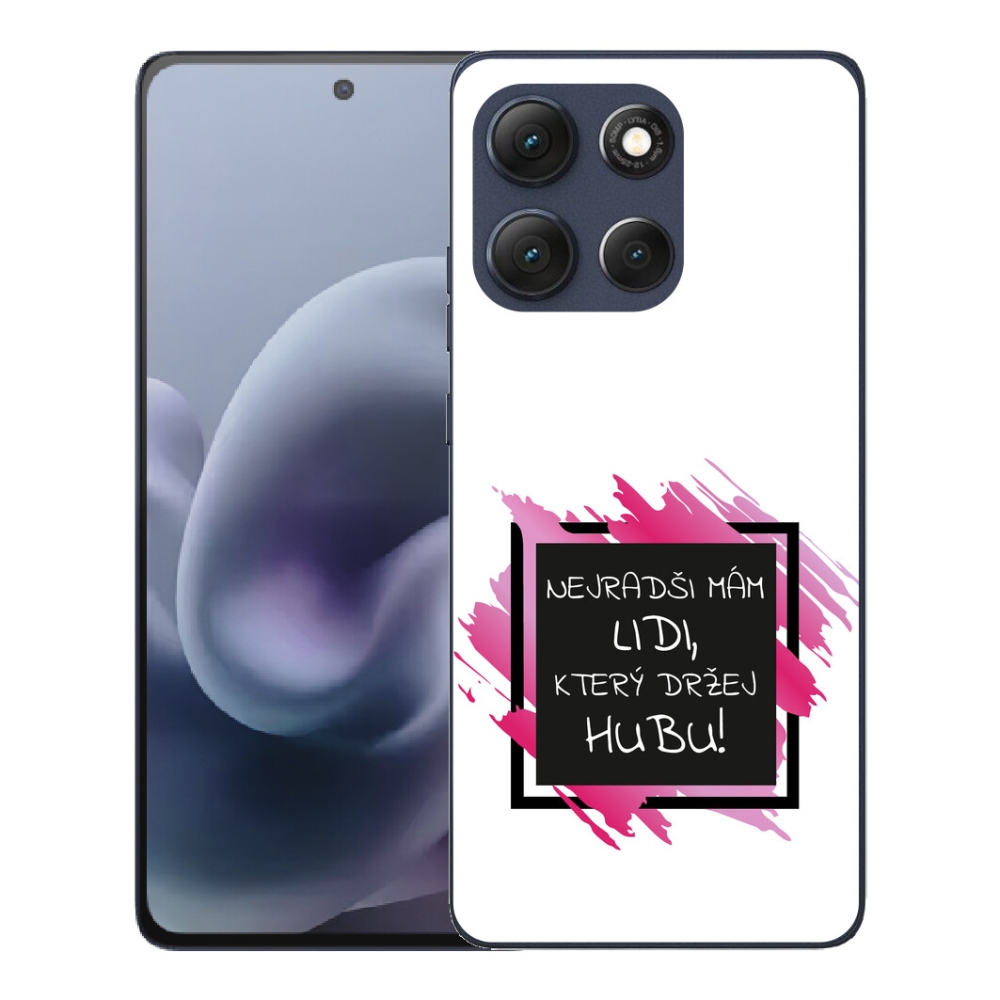 Gelový kryt mmCase na Motorola Moto G86 5G - vtipný text 7 černobílé pozadí