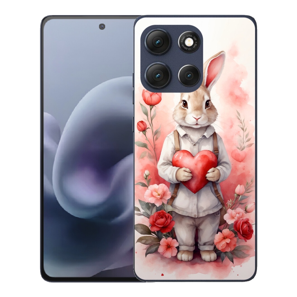 Gelový kryt mmCase na Motorola Moto G86 5G - zajíc se srdíčkem
