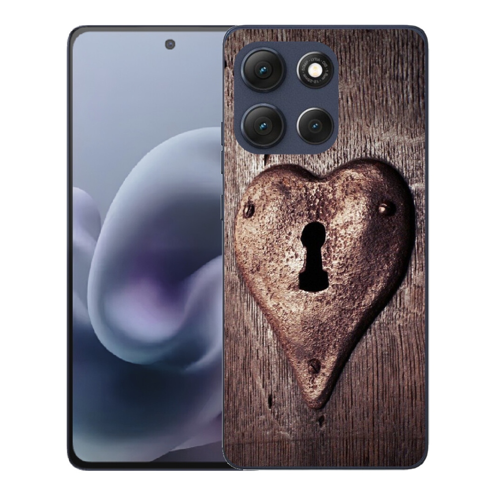 Gelový kryt mmCase na Motorola Moto G86 5G - zámek ve tvaru srdce