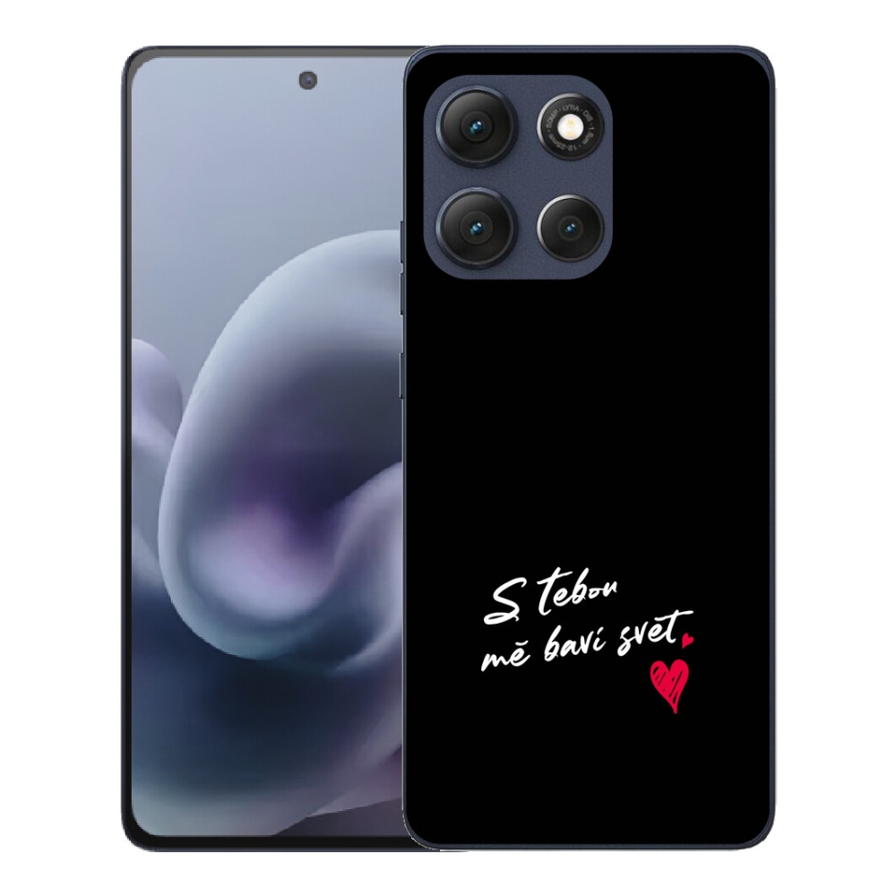Gelový kryt mmCase na Motorola Moto G86 5G - zamilovaný text 1 černé pozadí