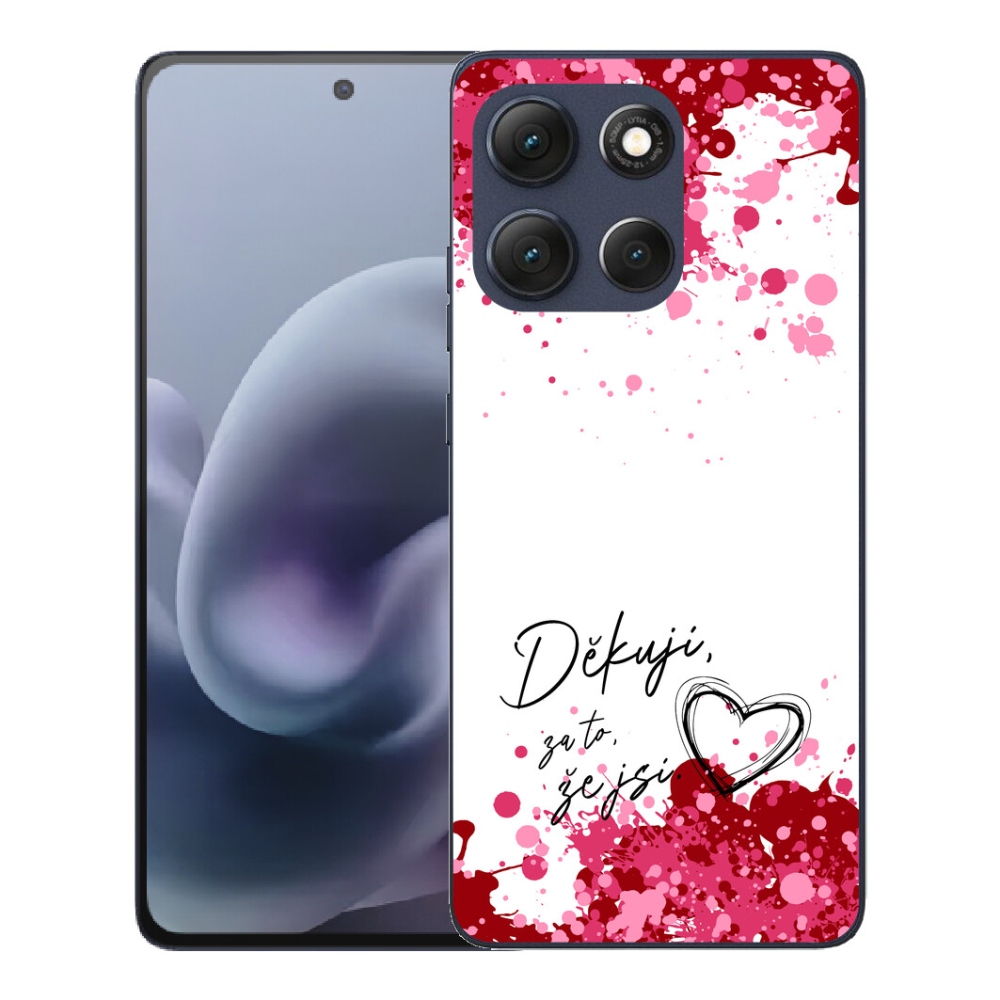 Gelový kryt mmCase na Motorola Moto G86 5G - zamilovaný text 2 bílé pozadí